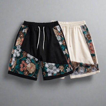 FLORAL EMBROIDERY SHORTS