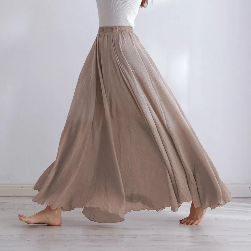 SRENE BREEZE LINEN MAXI SKIRT