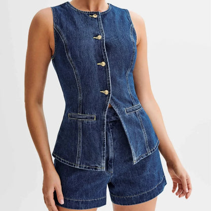 Denim Two-Piece Set